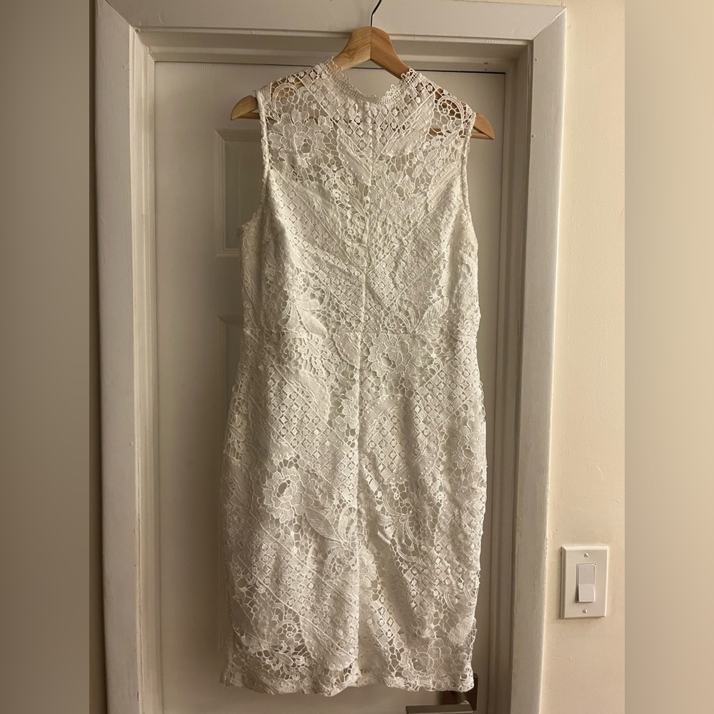 Main Strip White Lace Mini Dress